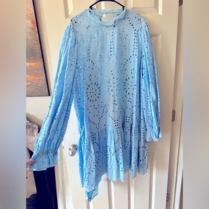Eloquii Light Blue Eyelet Dress